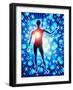 Computer Graphic of a Human Figure with Viruses-PASIEKA-Framed Photographic Print