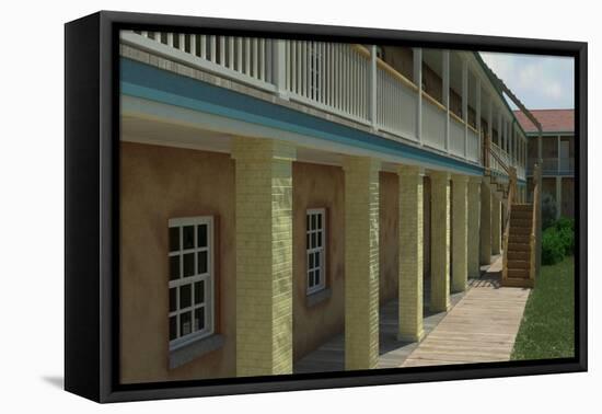 Computer-Graphic Recreation of the Balustrade in Front of the North Barracks in Fort Moultrie-null-Framed Stretched Canvas