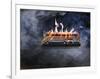 Computer Keyboard on Fire and Smoking-null-Framed Photographic Print