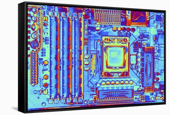 Computer Motherboard with Core I7 CPU-PASIEKA-Framed Stretched Canvas