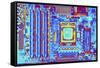 Computer Motherboard with Core I7 CPU-PASIEKA-Framed Stretched Canvas