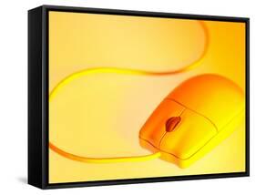 Computer Mouse in Yellow Light-null-Framed Stretched Canvas