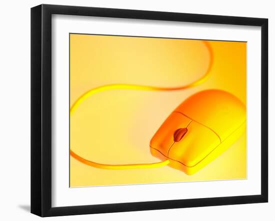 Computer Mouse in Yellow Light-null-Framed Photographic Print