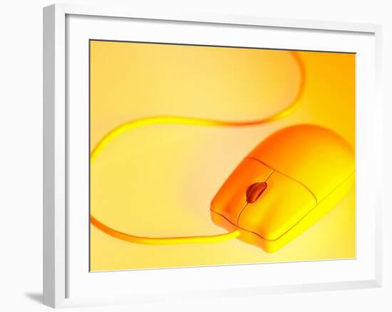 Computer Mouse in Yellow Light-null-Framed Photographic Print