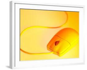 Computer Mouse in Yellow Light-null-Framed Photographic Print