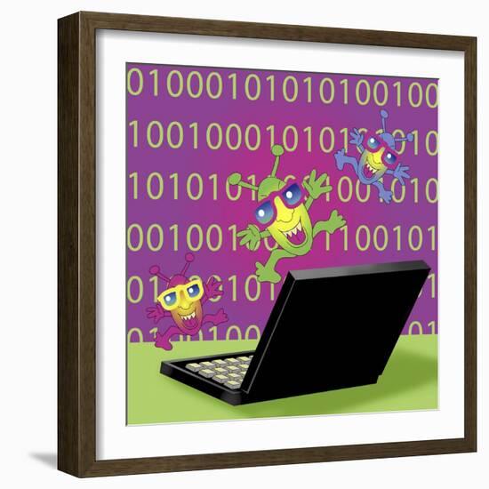 Computer Virus-Linda Braucht-Framed Giclee Print