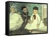 Comte Le Pic and His Sons-Edgar Degas-Framed Stretched Canvas