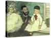 Comte Le Pic and His Sons-Edgar Degas-Stretched Canvas