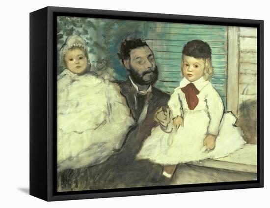 Comte Le Pic and His Sons-Edgar Degas-Framed Stretched Canvas