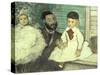 Comte Le Pic and His Sons-Edgar Degas-Stretched Canvas