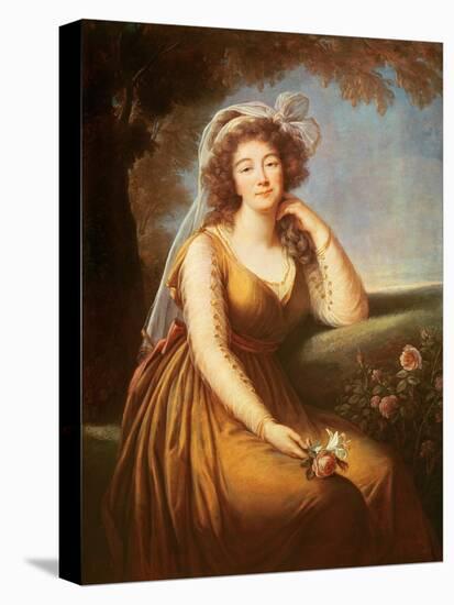 Comtesse Du Barry, Holding a Rose-Elisabeth Louise Vigee-LeBrun-Stretched Canvas