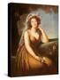 Comtesse Du Barry, Holding a Rose-Elisabeth Louise Vigee-LeBrun-Stretched Canvas