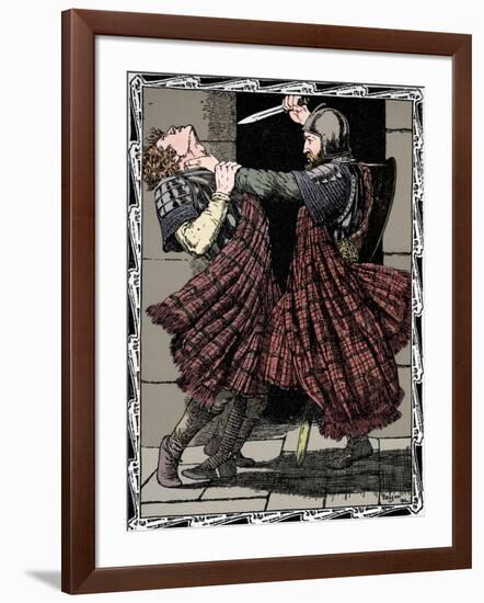 Comyn Stabbed By Bruce, 1902-Patten Wilson-Framed Giclee Print