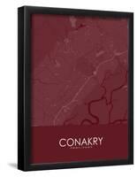 Conakry, Guinea Red Map-null-Framed Poster