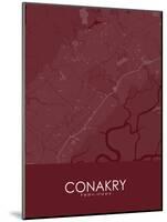 Conakry, Guinea Red Map-null-Mounted Poster