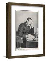 Conan Doyle Writing One of the Early Sherlock Holmes Stories Circa 1892-null-Framed Photographic Print