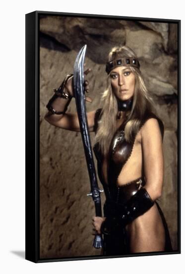 Conan le barbare Conan the Barbarian by John Milius with Sandahl Bergman, 1982 (photo)-null-Framed Stretched Canvas