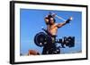 Conan the Barbarian 1982 Directed by John Milius on the Set, Arnold Schwarzenegger.-null-Framed Photo