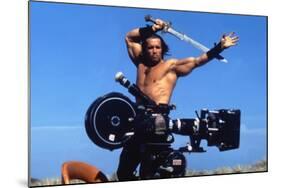 Conan the Barbarian 1982 Directed by John Milius on the Set, Arnold Schwarzenegger.-null-Mounted Photo