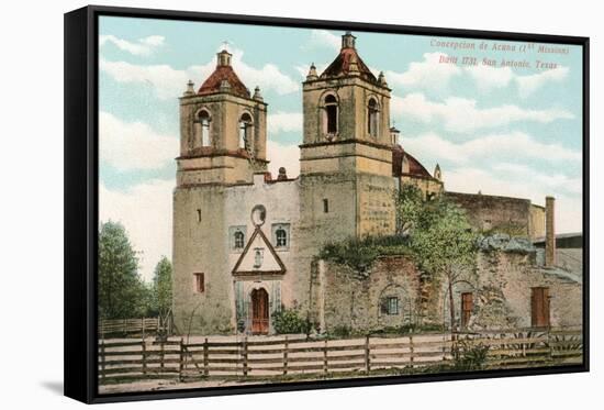 Concepcion de Acuna Mission, San Antonio, Texas-null-Framed Stretched Canvas