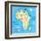 Concept Design Map of African Continent with Animals Drawing in Funny Cartoon Style for Kids and Pr-Dunhill-Framed Art Print