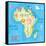 Concept Design Map of African Continent with Animals Drawing in Funny Cartoon Style for Kids and Pr-Dunhill-Framed Stretched Canvas