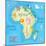 Concept Design Map of African Continent with Animals Drawing in Funny Cartoon Style for Kids and Pr-Dunhill-Mounted Art Print