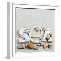 Concept of Summer Time with Sea Shells and Stones-Julia Photographer-Framed Photographic Print