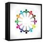 Concept Vector Graphic- People or Kids Icons with Hands Together-smarnad-Framed Stretched Canvas