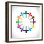 Concept Vector Graphic- People or Kids Icons with Hands Together-smarnad-Framed Art Print