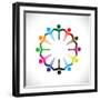 Concept Vector Graphic- People or Kids Icons with Hands Together-smarnad-Framed Art Print