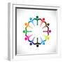 Concept Vector Graphic- People or Kids Icons with Hands Together-smarnad-Framed Art Print