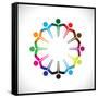 Concept Vector Graphic- People or Kids Icons with Hands Together-smarnad-Framed Stretched Canvas