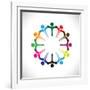 Concept Vector Graphic- People or Kids Icons with Hands Together-smarnad-Framed Art Print