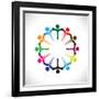 Concept Vector Graphic- People or Kids Icons with Hands Together-smarnad-Framed Art Print