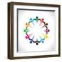 Concept Vector Graphic- People or Kids Icons with Hands Together-smarnad-Framed Art Print