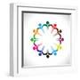 Concept Vector Graphic- People or Kids Icons with Hands Together-smarnad-Framed Art Print