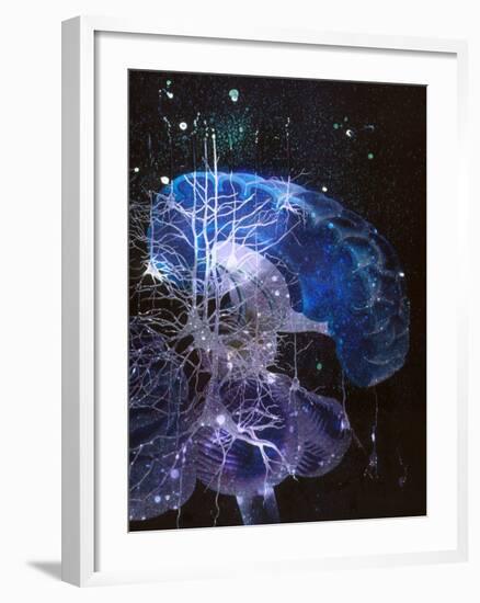 Conceptual Art of Brain & Nerve Cells In Dementia-Hans-ulrich Osterwalder-Framed Photographic Print