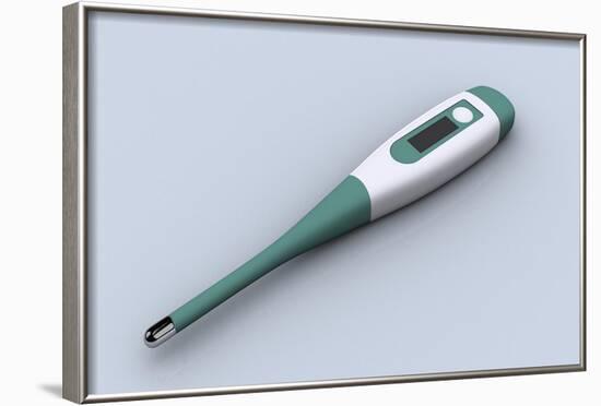 Conceptual Image of a Digital Thermometer-null-Framed Art Print