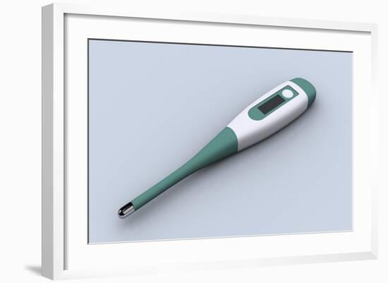 Conceptual Image of a Digital Thermometer-null-Framed Art Print