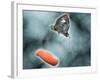 Conceptual Image of a Nanobot Injecting a Red Blood Cell-null-Framed Art Print