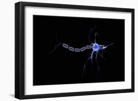 Conceptual Image of a Neuron-null-Framed Art Print