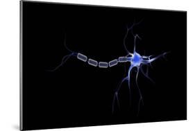 Conceptual Image of a Neuron-null-Mounted Art Print