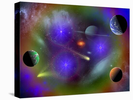 Conceptual Image of a Scene in Outer Space-Stocktrek Images-Stretched Canvas