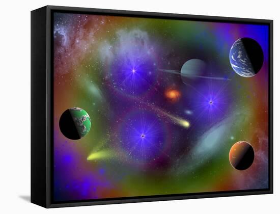 Conceptual Image of a Scene in Outer Space-Stocktrek Images-Framed Stretched Canvas