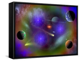 Conceptual Image of a Scene in Outer Space-Stocktrek Images-Framed Stretched Canvas