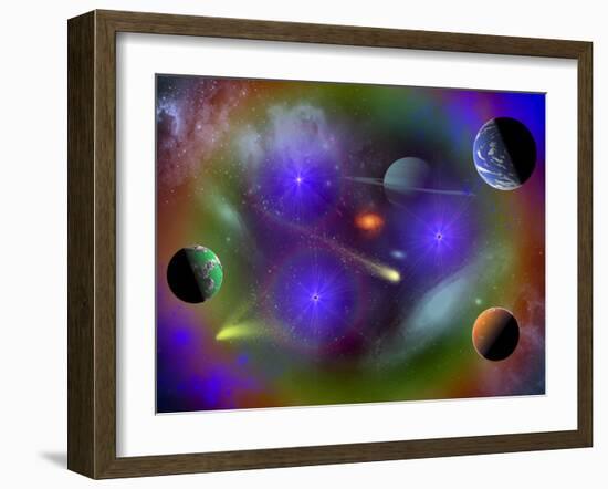 Conceptual Image of a Scene in Outer Space-Stocktrek Images-Framed Photographic Print