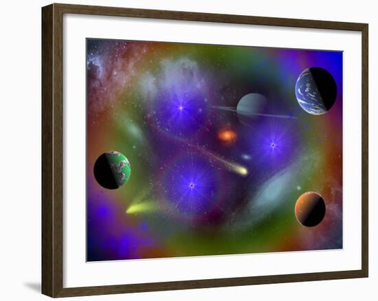 Conceptual Image of a Scene in Outer Space-Stocktrek Images-Framed Photographic Print