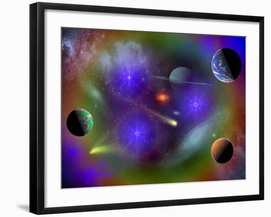 Conceptual Image of a Scene in Outer Space-Stocktrek Images-Framed Photographic Print