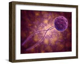 Conceptual Image of a Viral Spore-null-Framed Art Print